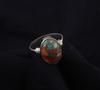 Oyster Copper Turquoise Oval Gemstone Ring Solid 925 Sterling Silver Ring Handmade Boho Ring