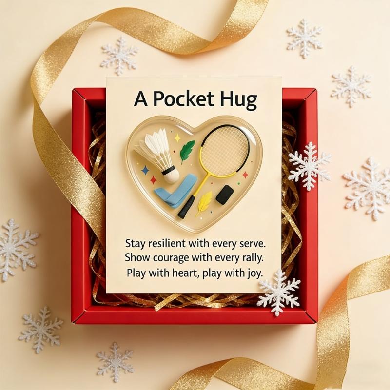 Portable Sports Theme Acrylic Pocket Hug Card Handmade Gift Perfect for Parties and Daily Surprises