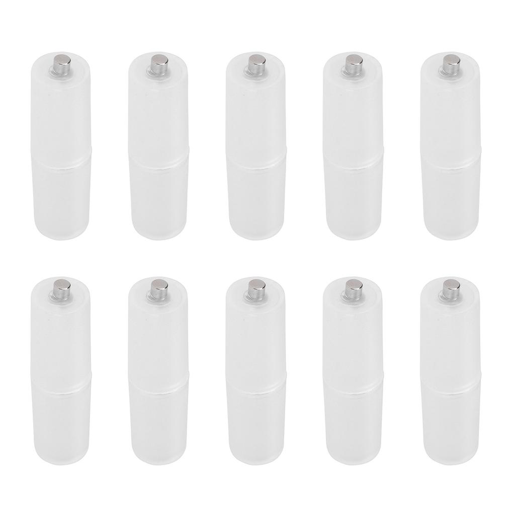 10PCS AAA To AA Size Cell Battery Converter Adapter Batteries Holder Case Switcher Transparent