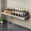 Kitchen Wall Mounted Spice Condiment Rack Organizer With Hanging Hook Wall Storage Shelf For Household Kitchen Space Saving