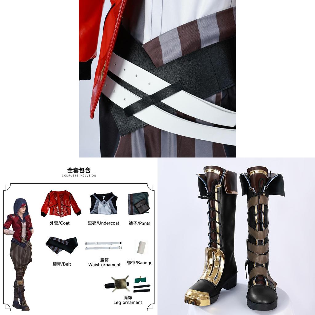 Costume Cosplay Vi di Arcane League Of Legends in Tessuto di Poliestere per Eventi Anime e Gaming