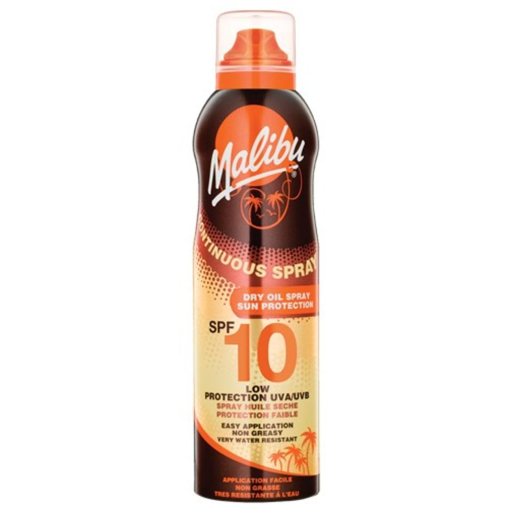 Malibu Huile sèche en Aérosol SPF10 175ml + Gel d'Aloe après bronzage 200ml