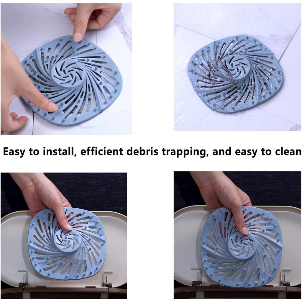 Square- Hair Catcher, Shower Hair Stopper With Suction Cup,Easy To Install Suit For Bathroom,Bathtub,Kitchen