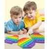 Innovative 12cm Rainbow Silicone Sensory Bubble Toy For Kids With Colorful Shapes
