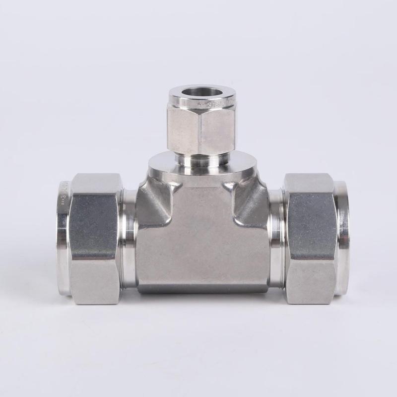 Tee 3 Ways Reducer 1/16"-1" 3-25mm Tube OD Compression Union SUS316L Stainless Coupler Pipe Fitting Connector With UNF Nut Lock