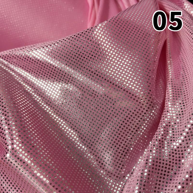 1*1.5M 2025 New Shiny Laser Dot Flocked Elastic Fabric High Stretch Knitting for Costume Stage Decor Sofa Backpack Diy Crafts