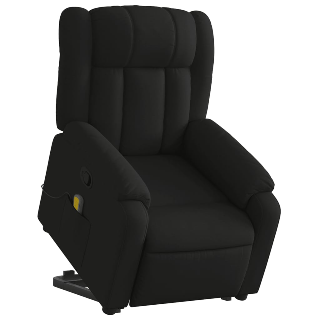 Vidaxl Lift-Up Massage Chair, Reclining, Black, Fabric Upholstered