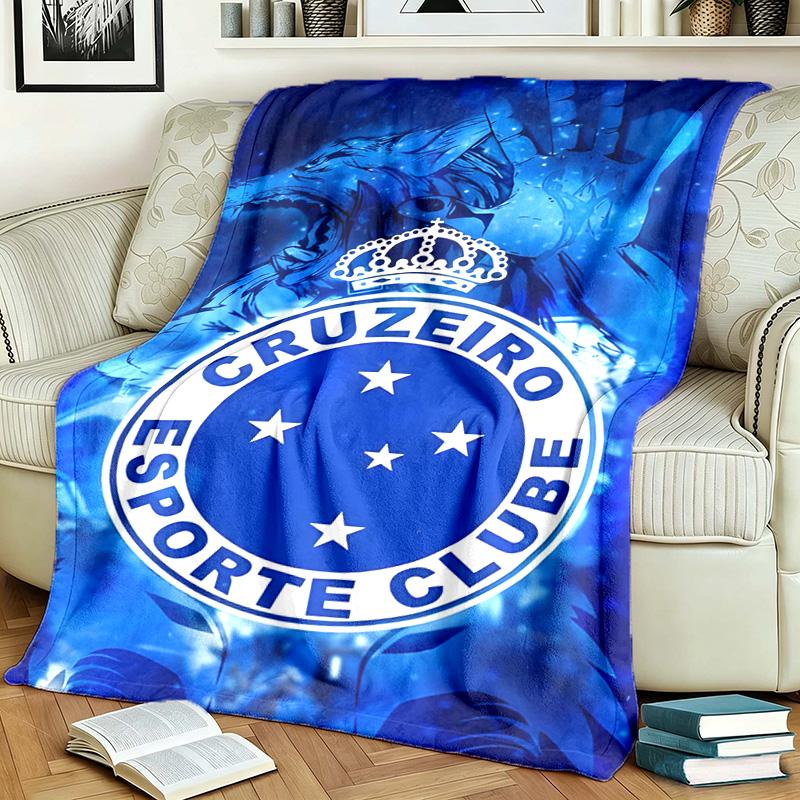 Cruzeiro Esporte Clube Theme Personalized Outdoor Flannel Blankets Soft And Suitable For All Seasons Perfect For Sofas Beds And Camping