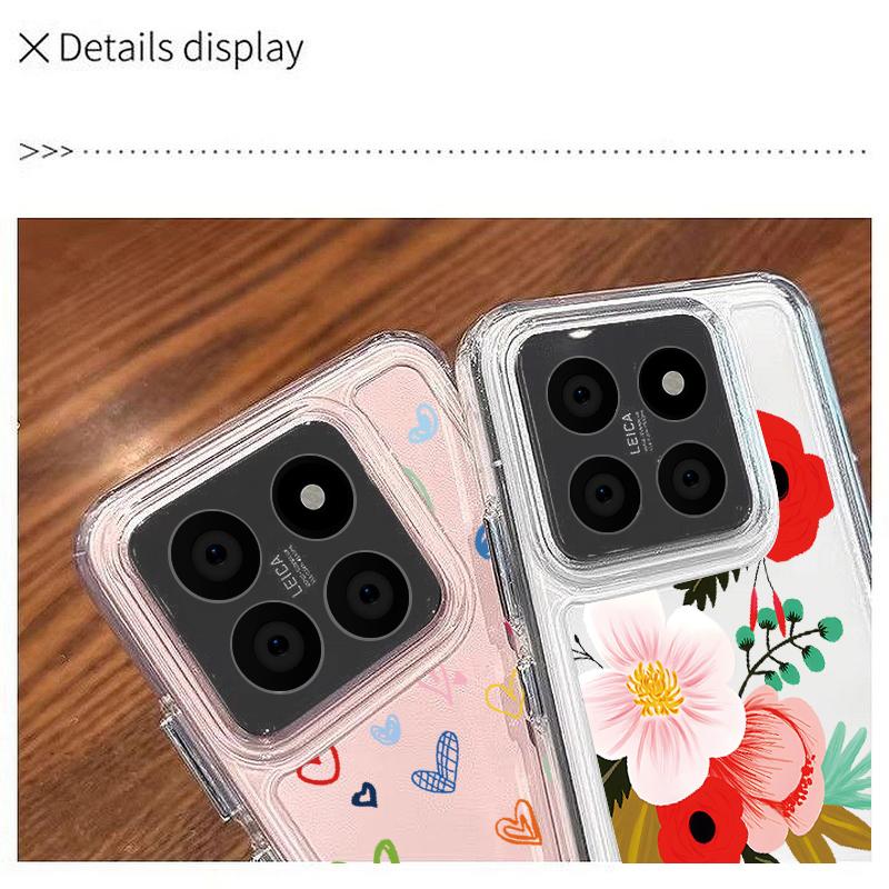 Pro Xiaomi 13t 11t Poco X6 X5 Redmi Note 13 12 11 10 Pro Nárazuvzdorný Květinový Barevný Kreslený Láska Srdce Silikonový Průhledný Tenký Kryt