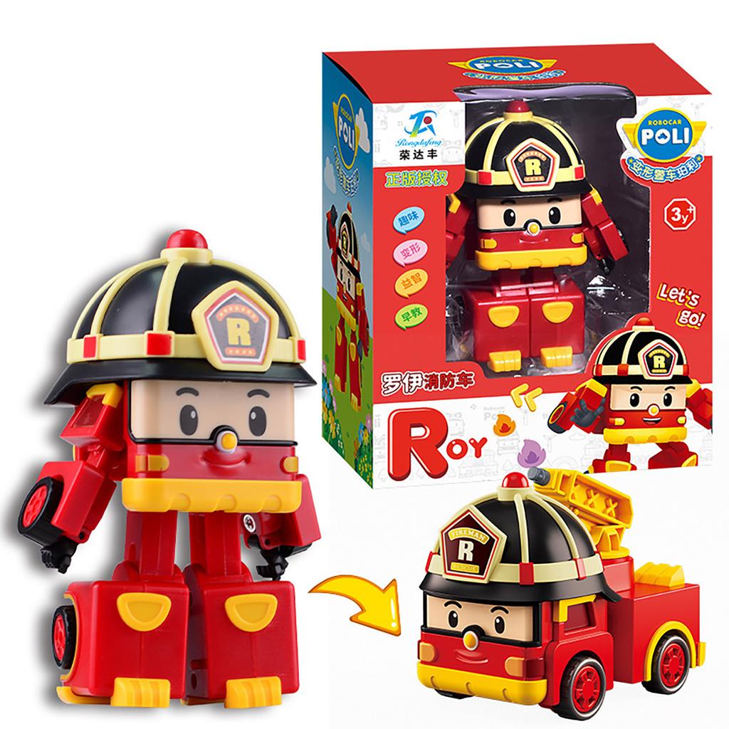 Toy Deformation  Car POLI Deformation Robot  Fire Truck Traffic Rescue Team Children's Toy Car
