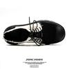 Premium black small leather shoes loafers platform heightening British style single shoes lace-up Korean version versatile 30399-E
