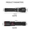 30W High-Power LED Tactical Flashlight with LCD Power Display Zoom Aluminum Alloy Rechargeable Emergency Torch Spotlight