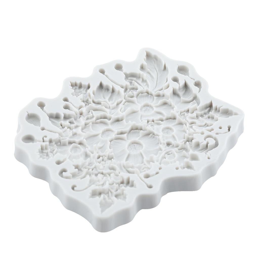 Silikonové formy v barokním stylu, reliéfní květinové, fondánová forma, nástroje na zdobení dortů, topper na cupcake, forma na bonbóny, čokoládu, gumpastu