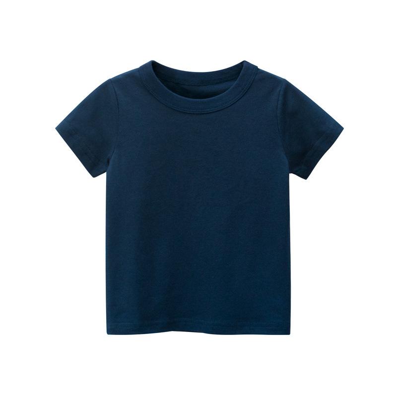 Korean Summer Kids Solid Short Sleeve T Shirt Simple Versatile Top For Boys And Girls