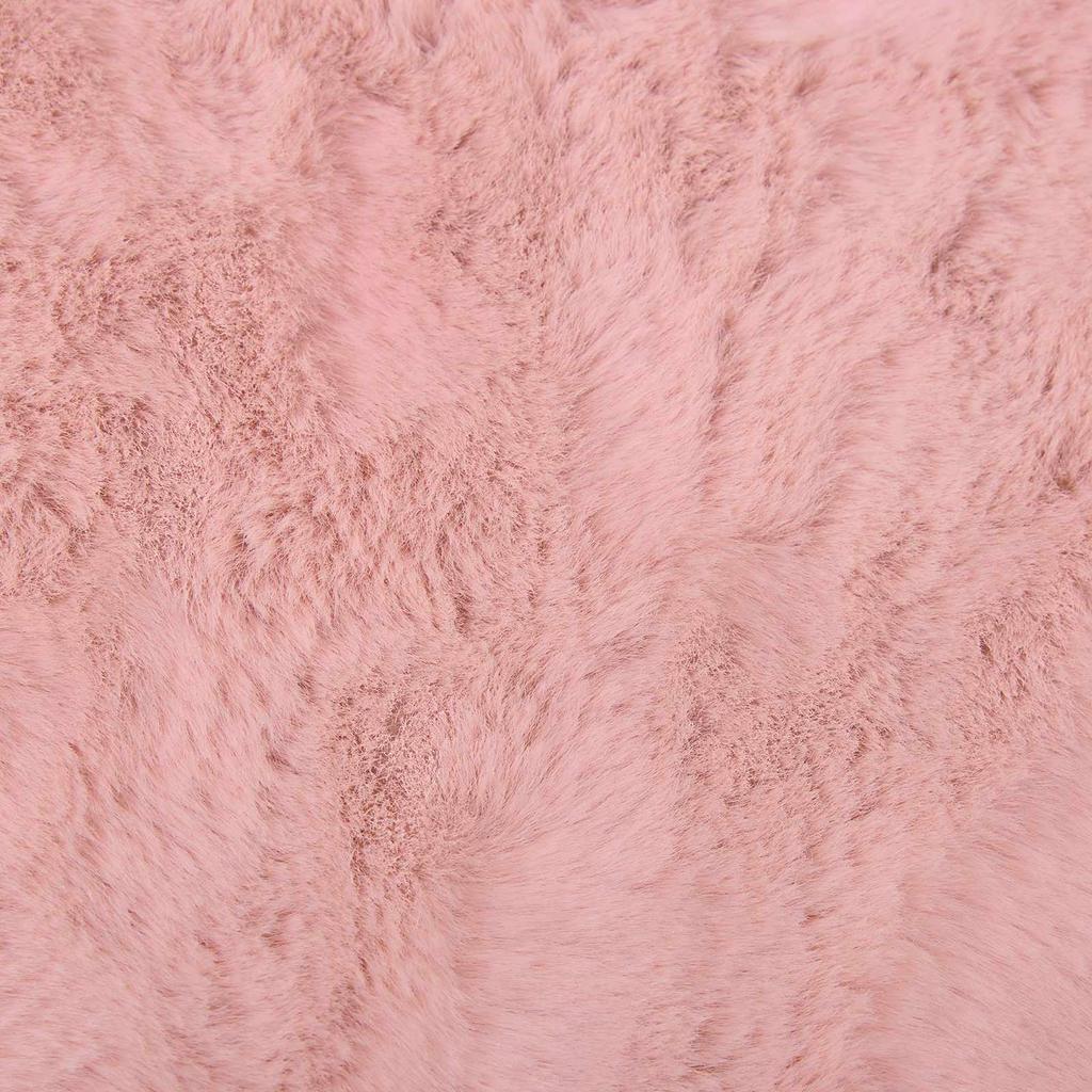 Non Slip Artificial Rabbit Fur Rug OLITE Pink