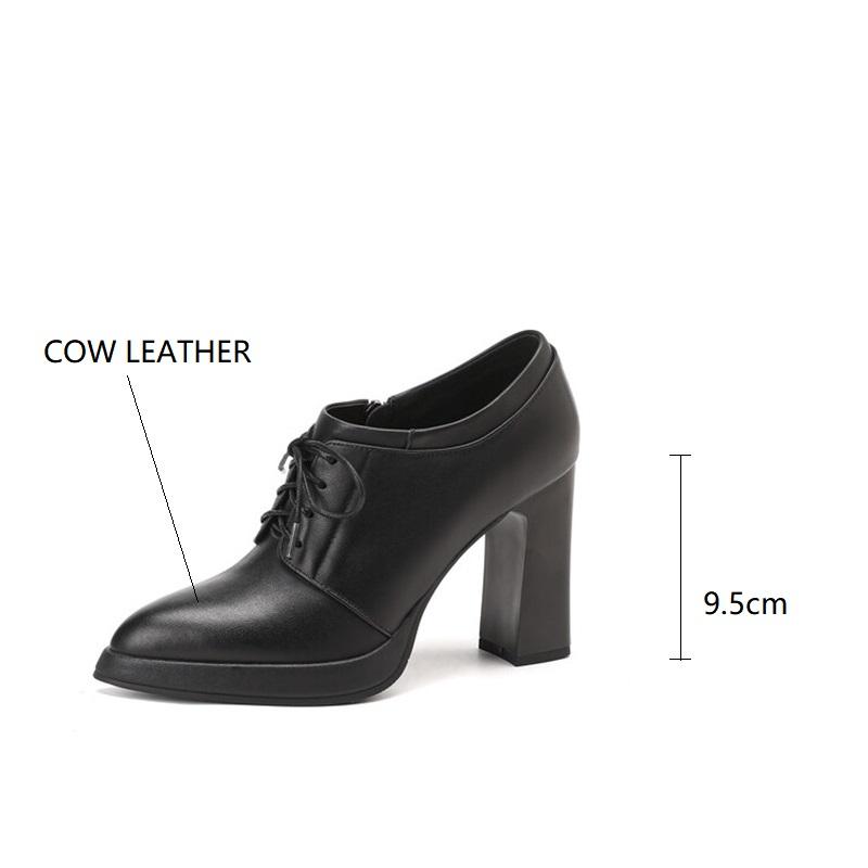Fashion New Spring Genuine Leather Women Shoes Pointed Toe Women Pumps Shoes for Women High Heels Zapatos Mujer Loafers Ladies Shoes