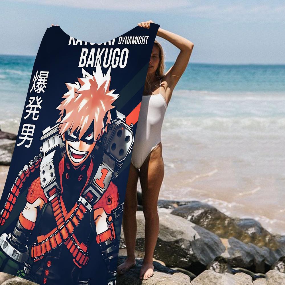 Anime B-Bakugo Katsuki Big Microfiber Beach Towels Quick Dry Towel Sand Beach Towels Pool Towel For Travel Swim Pool Yoga