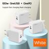 100W Multi-Port Fast Charger: Type-C PD+USB, EU/UK Plug, Compatible with iPhone 15