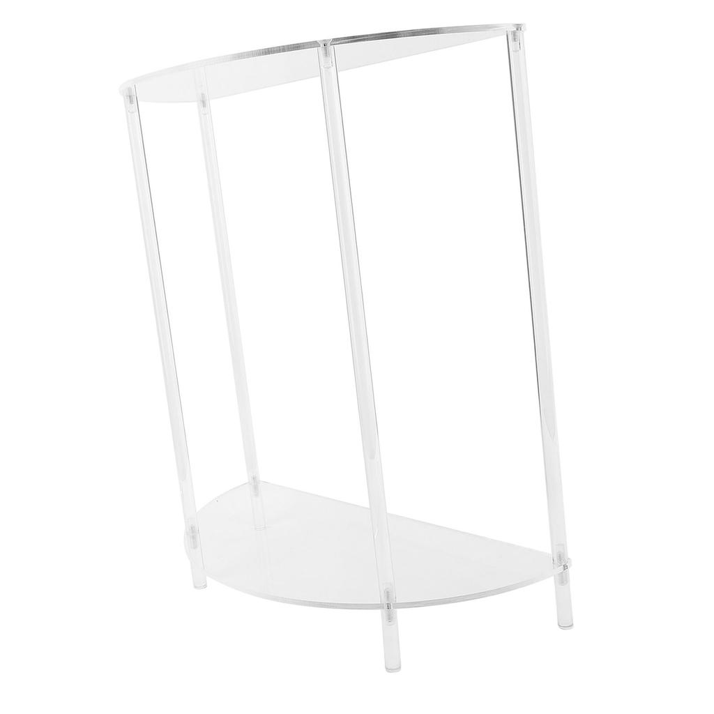 Acrylic Side Table Semiellipse 2 Tier Small Nightstand for Living Room Bedroom Bedside Wall