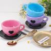 Teetassen Tablett Silikonform mit Griff DIY Herz Kaffeetasse Untertasse UV Harz Epoxidform Kerzenbecher Keramikform Handwerk Gießen