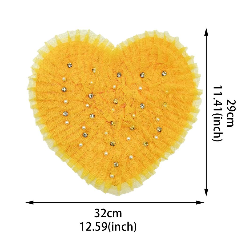 European And American Mesh Yarn Nails, Drills, Love Corsage Cloth Stickers, Handmade Three-Dimensional Pleated Lace Lace Clothing Accessories