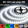 DC 12V LED Strip SMD 2835  Red Blue Pink Yellow Ice Blue White Home Decor Flexible Ribbon Tape Rope Lights 5M/Roll