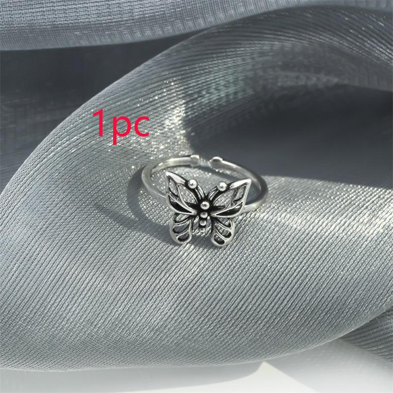 Vintage Butterfly Metal Punk Rings Set for Women Girls Party Jewelry Gifts Fashion Accessories Buckle Female Index Finger Ring