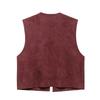 Spring 2025 Women's European & American Style Embroidered Suede Vest