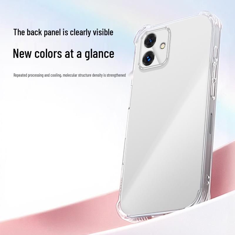 Honor Play6T/Play6T Pro/Play6C Transparent TPU Drop-Proof Phone Case with Shock-Absorbing Airbag Corners