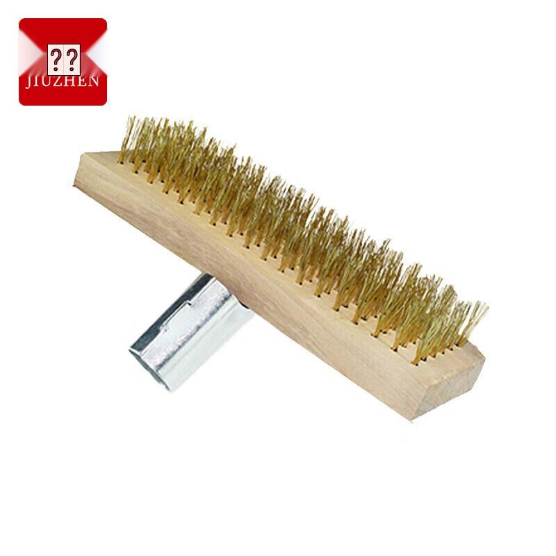 JiuZhen Long Handle Hard Bristle Steel Wire Brush
