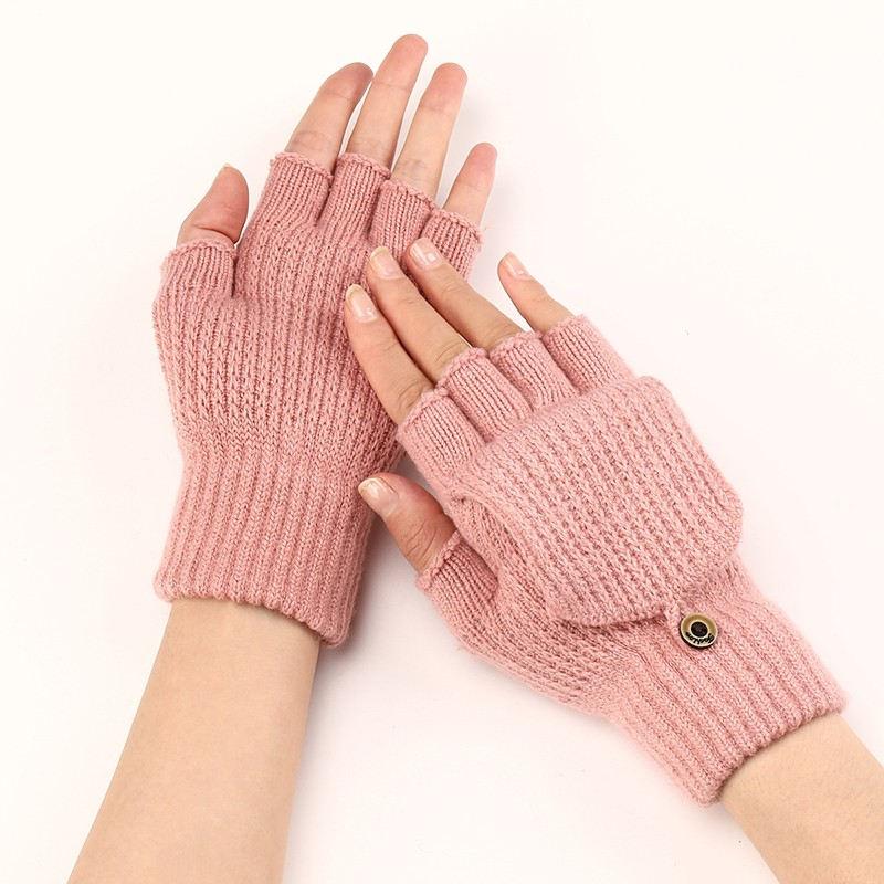 Fingerless Mittens Knitted Gloves Warm