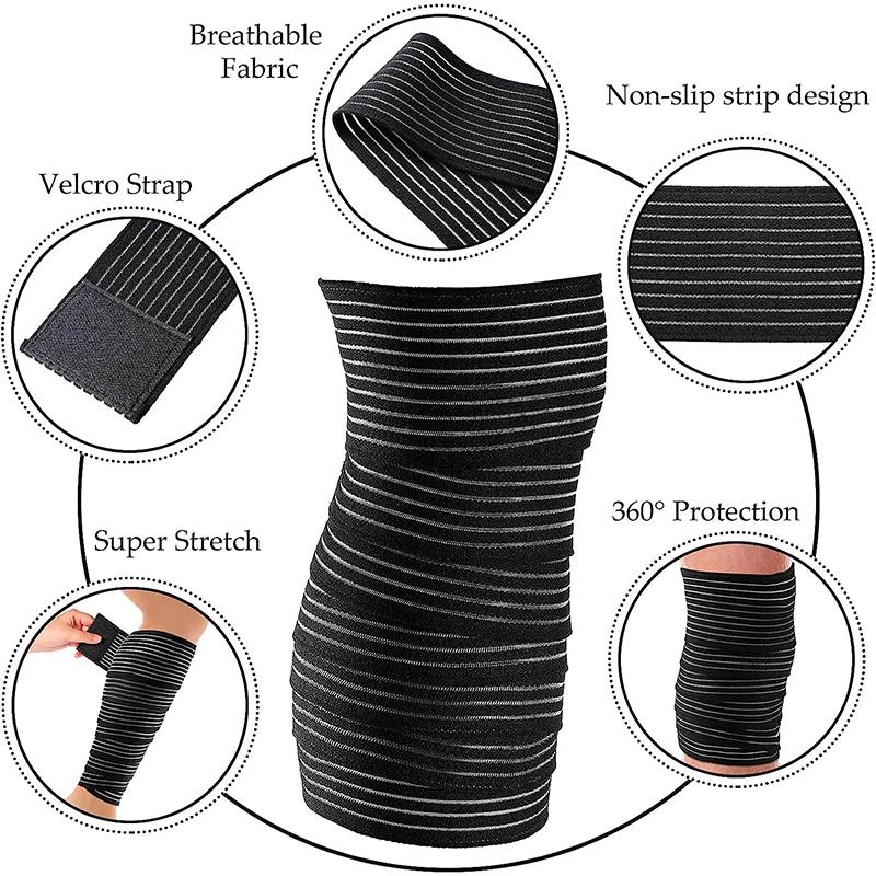 1Pc High Elasticity Knee Brace Support Wrap Portable Sport Elastic Bandage Adjustable Nylon Bracer Wristband