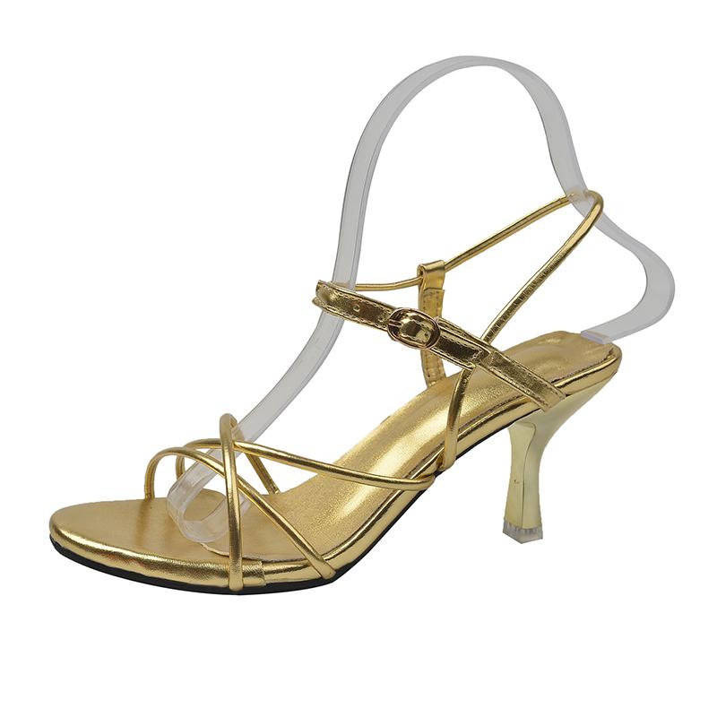 

Модные золотые простые тонкие модные босоножки с ремешком для женщин 2024 года, летние дизайнерские женские босоножки с открытой пяткой, сексуальные туфли на тонком каблуке для вечеринок на высоком каблуке 41 золотой