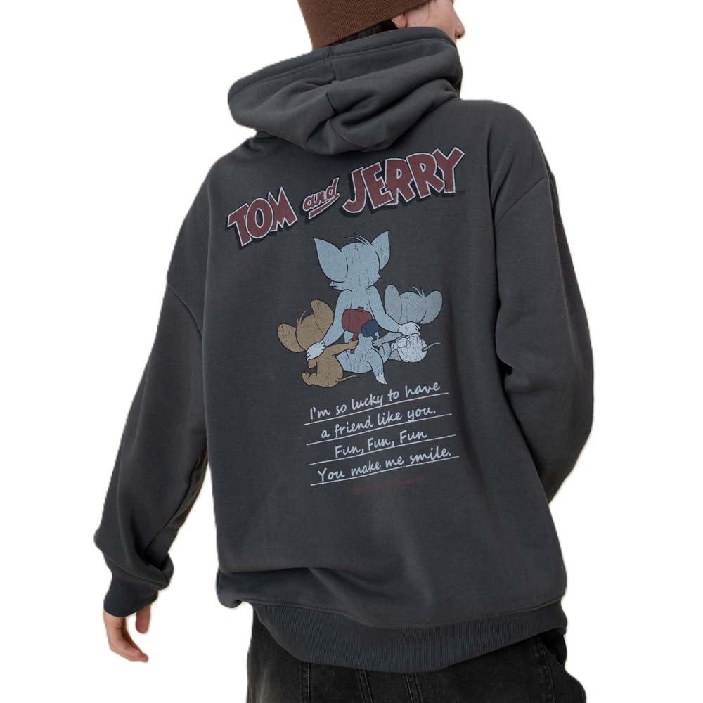 

WEGO Unisex Graphic Size Perfect for Fall and Casual Gift Men s TOM&JERRY Hoodie/Sweatshirt, L, Sumikuro, Winter, Wear,