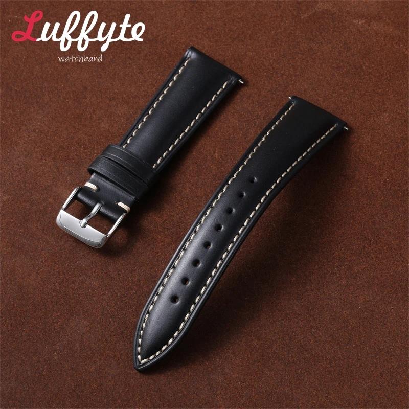 Vintage Retro Oil Wax Leather Watch Strap 18mm 19mm 20mm 21mm 22mm Men Women Fashion Watch Band Quick Release Wrist Strap