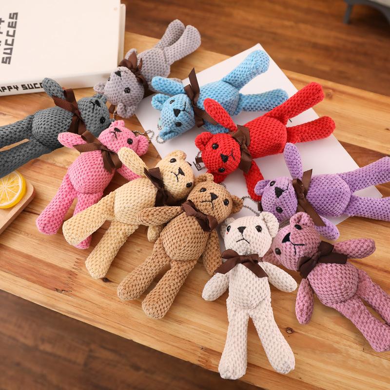 

Bear Keychain Bag Pendant Plush Toy Teddy Bear Car Key Chain Bag Pendant Birthday Gift Female 16cm（0.03kg）
