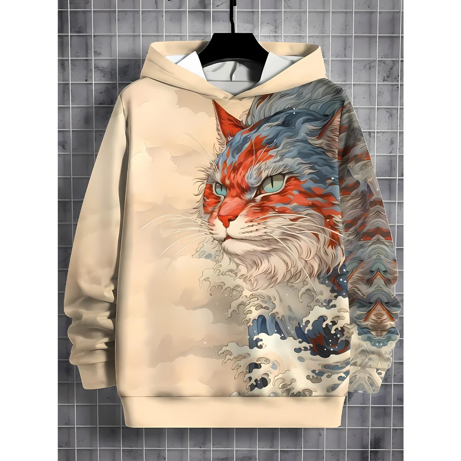 

Детская толстовка с капюшоном с 3D-принтом для мальчика и девочки, детская осенне-зимняя повседневная модная толстовка-пуловер, худи 13-14Y