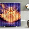 Godly Shower Curtain With Spiritual Design For Bathroom Decorations Blue Clouds Rays Lighting