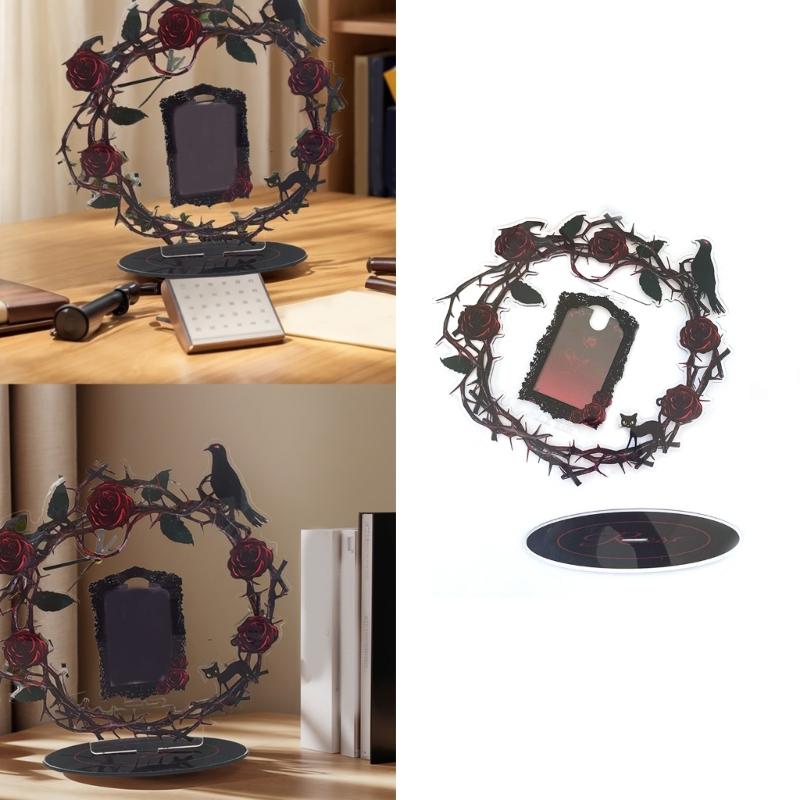 Acrylic Photo Frame with 360Degree Rotation Rotating Photo Holder Suitable for Enhancing Desktop Aesthetics and Styles