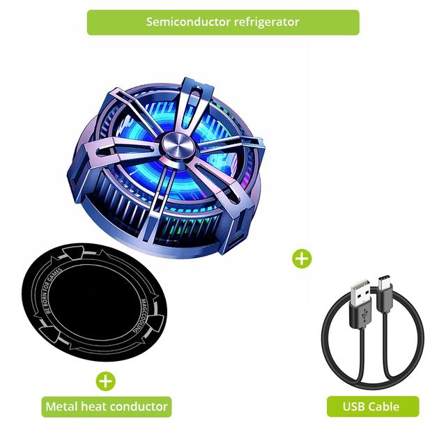 

Магнитная охлаждающая подставка Bonola, радиатор Пельтье для IPadiPhone, игровой кулер, вентилятор для Android, универсальный мобильный телефон X12 чёрный