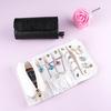 Jewelry Roll Clutch Bag Foldable PU Jewelry Storage Bag Earrings Organizer