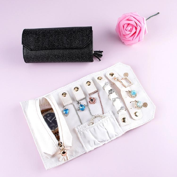 Jewelry Roll Clutch Bag Foldable PU Jewelry Storage Bag Earrings Organizer