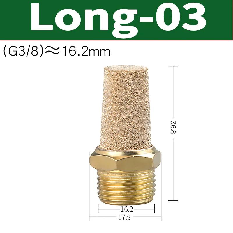 10PCS/50PCS/200PCS Pneumatic Brass Exhaust Muffler BSL M5 1/8 1/4 3/8 1/2 BSP Male Thread For Air Noise Adjustable Long Short