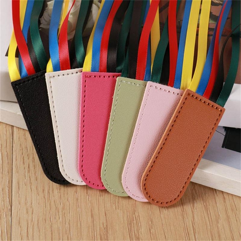 Bokmärken i läder Bokmärken med band med 5 färger Bibliska bokmärken Sidmarkörer med band för Bibeln Dikter Roman