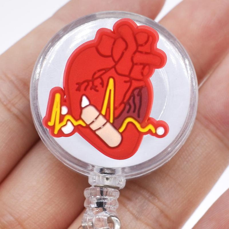 1PCS Hospital Retractable Badge Reel with Belt Clip Cute Nurse Doctor Name Tag Card Holder Accessories Office Supply Clip