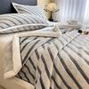 Cozy Striped Flannel Throw Blanket for Sofa Ultra Soft Milk Velvet Multifunctional Blankets Spring Autumn Warm Plush Bedspread