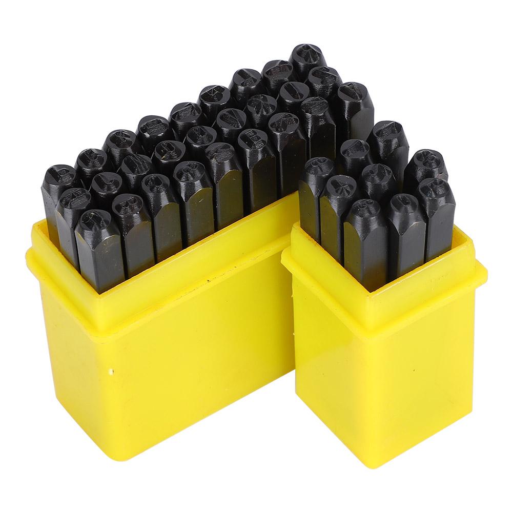 36Pcs Stamping Punch Tool Number(0‑9) Letter (A‑Z‑&) High Carbon Steel 2Pcs Box