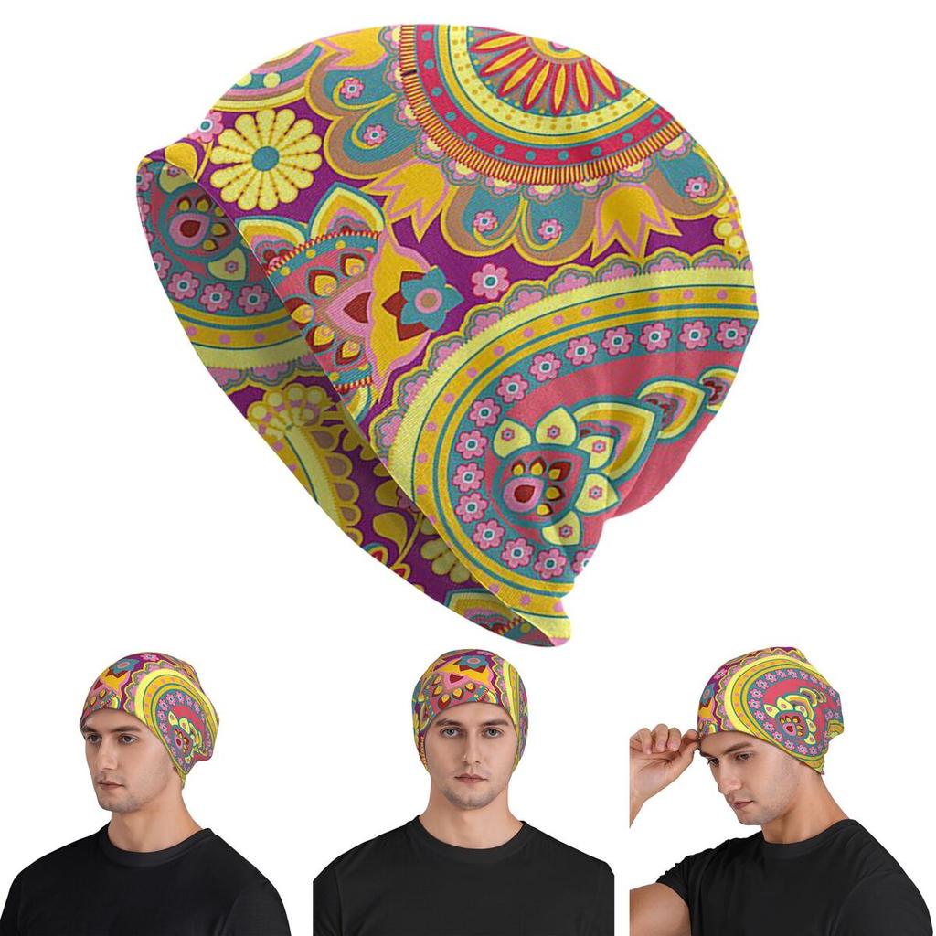 Ethnic Bohemia Style Paisley Pattern Unisex Adult Beanies Caps Knitted Bonnet Warm Hip Hop Autumn Winter Outdoor Skullies Hats