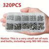 Hex Nuts and Bolt Set - 320 Pieces Durable M2 - M5 Metric Size Universal Hardware Kit for DIY Projects and Repairs