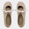 Women Fashion Round Toe Ballet Flats Lace Up Faux Suede Shallow Concise Soft Sole Mary Jane Shoes